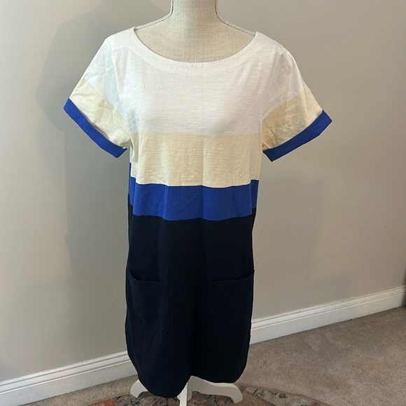 J. Crew Dresses & Skirts - JCrew 100% Cotton Short Sleeve Color Block Dress Like New!
